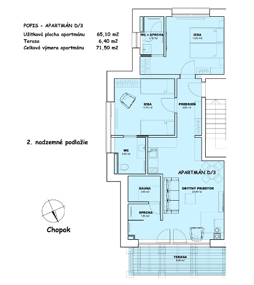 Apartmán D3 - pôdorys