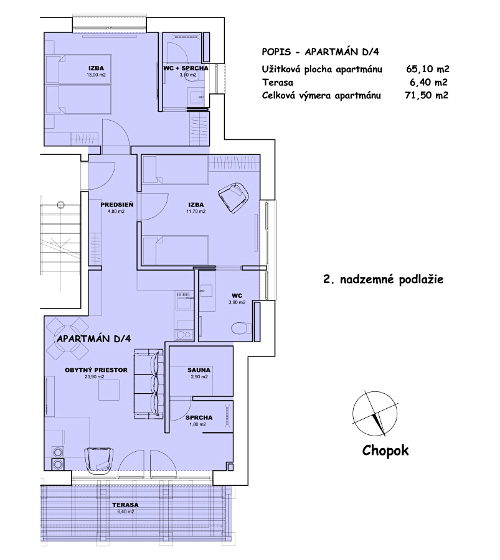 Apartmán D4 - pôdorys